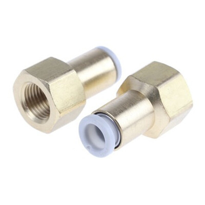 SMC KQ2 Series Straight Threaded Adaptor, G 1/4 Female to Push In 12 mm, Threaded-to-Tube Connection Style