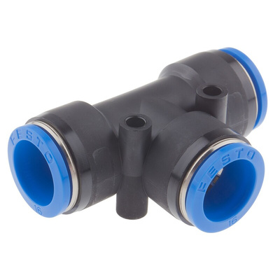 Festo QST Series Tee Tube-to-Tube Adaptor Push In 16 mm, Push In 16 mm to Push In 16 mm, Tube-to-Tube Connection Style,