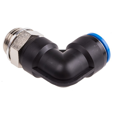 Festo QS Series Elbow Threaded Adaptor, G 1/2 Male to Push In 16 mm, Threaded-to-Tube Connection Style, 186126