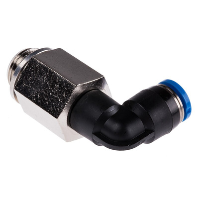 Festo QS Series Elbow Threaded Adaptor, G 1/4 Male to Push In 6 mm, Threaded-to-Tube Connection Style, 186129