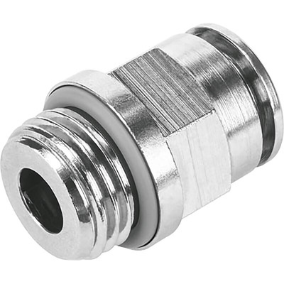 Festo NPQH Series Straight Threaded Adaptor, G 3/8 Male to Push In 14 mm, Threaded-to-Tube Connection Style, 578348