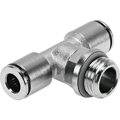 Festo NPQH Series Tee Threaded Adaptor, Push In 6 mm to Push In 6 mm, Threaded-to-Tube Connection Style, 578393