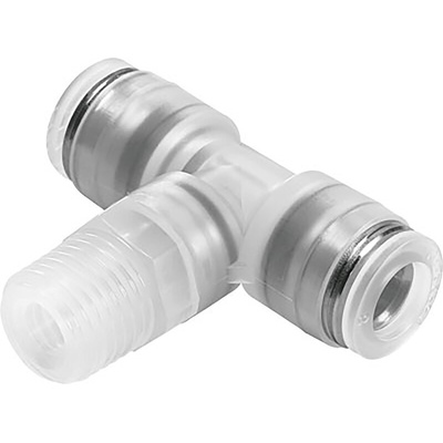 Festo NPQP Series Tee Threaded Adaptor, Push In 10 mm to Push In 10 mm, Threaded-to-Tube Connection Style, 133078