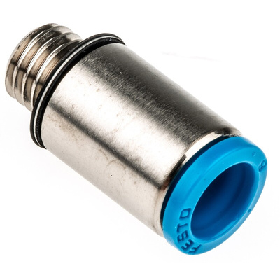 Festo QS Series Straight Threaded Adaptor, M7 Male to Push In 6 mm, Threaded-to-Tube Connection Style, 133007