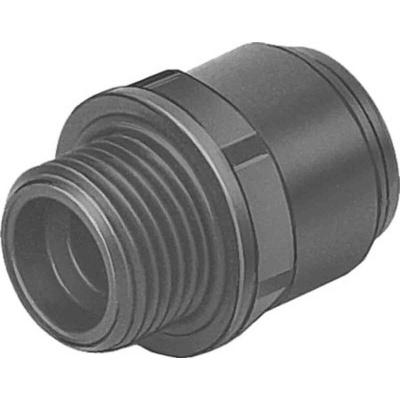 Festo CQ Series Straight Tube-to-Tube Adaptor, G 1/2 Male to Push In 18 mm, Tube-to-Tube Connection Style, 177685