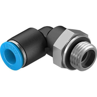 Festo Elbow Threaded Adaptor, G 1/4 Male to Push In 8 mm, Threaded-to-Tube Connection Style, 132052