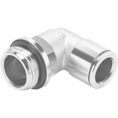 Festo Elbow Threaded Adaptor, G 1/4 Male to Push In 12 mm, Threaded-to-Tube Connection Style, 558714