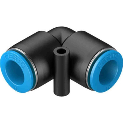 Festo QS Series Elbow Tube-toTube Adaptor, Push In 12 mm to Push In 12 mm, Tube-to-Tube Connection Style, 130744
