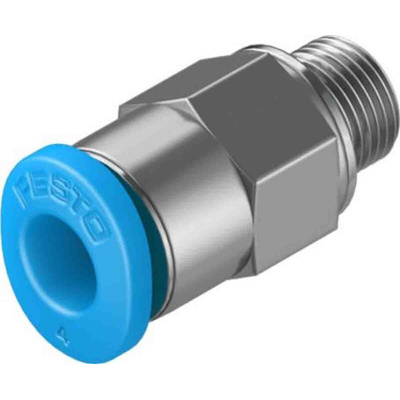 Festo Straight Threaded Adaptor, M5 Male to Push In 4 mm, Threaded-to-Tube Connection Style, 130778