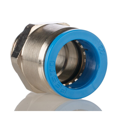 Festo QS Series Straight Threaded Adaptor, G 3/4 Male to For tubing outside diameter 22 mm, Threaded-to-Tube Connection
