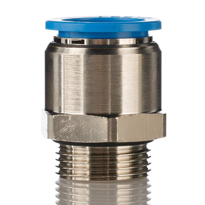 Festo QS Series Straight Threaded Adaptor, G 3/4 Male to For tubing outside diameter 22 mm, Threaded-to-Tube Connection