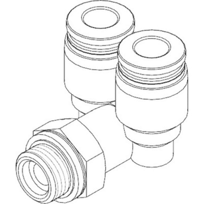Festo Y Threaded Adaptor, Push In 12 mm to Push In 12 mm, Threaded-to-Tube Connection Style, 186198