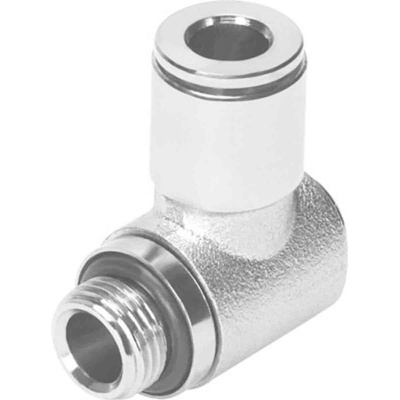 Festo Elbow Threaded Adaptor, G 1/8 Male to Push In 8 mm, Threaded-to-Tube Connection Style, 558820