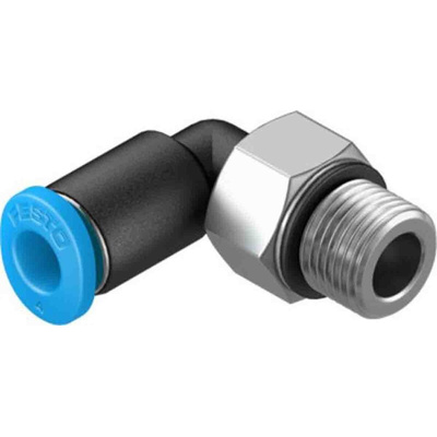 Festo Elbow Threaded Adaptor, M7 Male to Push In 4 mm, Threaded-to-Tube Connection Style, 130773