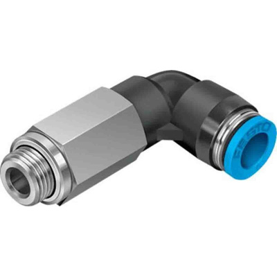 Festo Elbow Threaded Adaptor, G 1/8 Male to Push In 6 mm, Threaded-to-Tube Connection Style, 133016