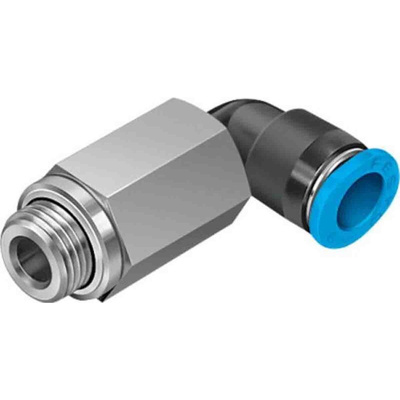 Festo Elbow Threaded Adaptor, G 1/8 Male to Push In 6 mm, Threaded-to-Tube Connection Style, 186271