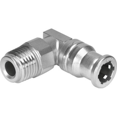 Festo CRQSL Series Elbow Threaded Adaptor, R 3/8 Male to R 3/8 Male, Threaded Connection Style, 162877
