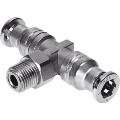 Festo Tee Threaded Adaptor, Push In 6 mm to Push In 6 mm, Threaded-to-Tube Connection Style, 164202