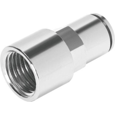 Festo Straight Threaded Adaptor, G 1/8 Female to Push In 8 mm, Threaded-to-Tube Connection Style, 558676
