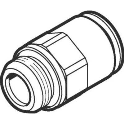 Festo NPQM Series Straight Threaded Adaptor, G 1/4 Male to Push In 8 mm, Threaded-to-Tube Connection Style, 558665