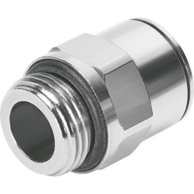 Festo Straight Threaded Adaptor, G 3/8 Male to Push In 10 mm, Threaded-to-Tube Connection Style, 558669