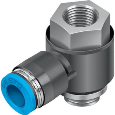 Festo Tee Threaded Adaptor, G 1/8 Female to Push In 6 mm, Threaded-to-Tube Connection Style, 186200