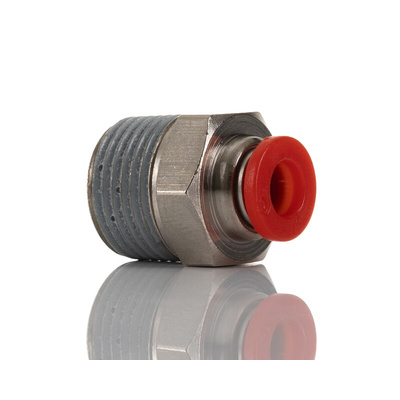 Norgren PNEUFIT Series Threaded-to-Tube, Push In 6 mm to R 3/8, Threaded-to-Tube Connection Style