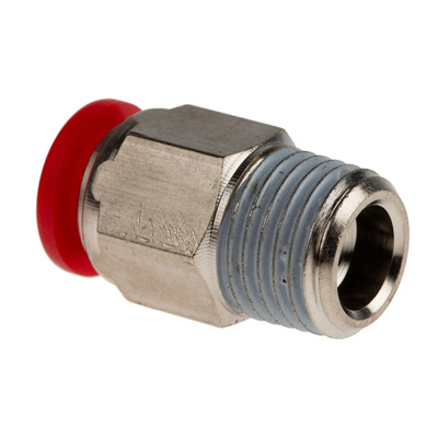 Norgren Straight Threaded Adaptor, Push In 8 mm to R 1/4, Threaded-to-Tube Connection Style