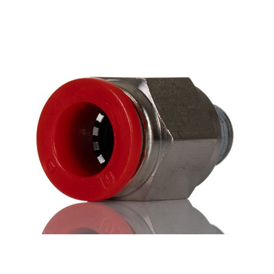 Norgren Pneufit C Series Straight Threaded Adaptor, Push In 10 mm to R 1/8, Threaded-to-Tube Connection Style, C0125