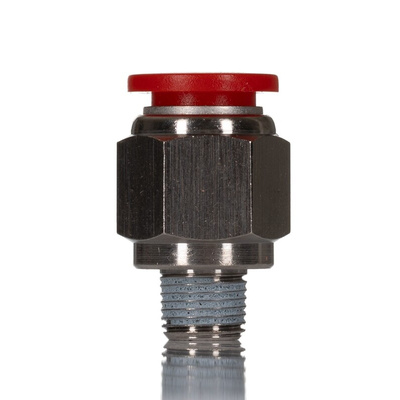 Norgren Pneufit C Series Straight Threaded Adaptor, Push In 10 mm to R 1/8, Threaded-to-Tube Connection Style, C0125