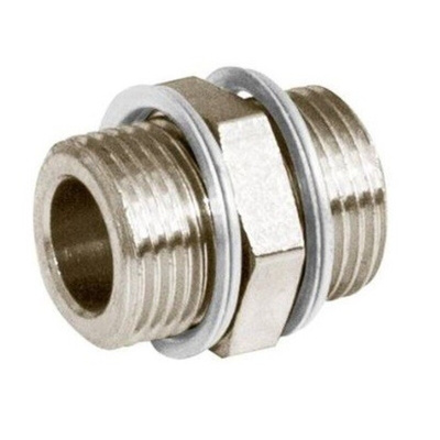 Norgren 16 Series Straight Fitting, G 3/8 Male to G 1/4 Male, Threaded Connection Style