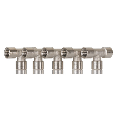 Norgren 16 Series Tee Threaded Adaptor, G 1/8 Female to G 1/8 Female, Threaded Connection Style, 16062