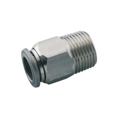 Norgren, R 1/4 Male to Push In 8 mm, Threaded-to-Tube Connection Style