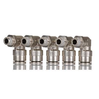 Norgren PNEUFIT 10 Series Straight Threaded Adaptor, R 1/8 Male to Push In 10 mm, Threaded-to-Tube Connection Style,