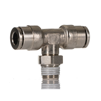 Norgren PNEUFIT 10 Series Straight Threaded Adaptor, R 1/8 Male to Push In 6 mm, Threaded-to-Tube Connection Style,