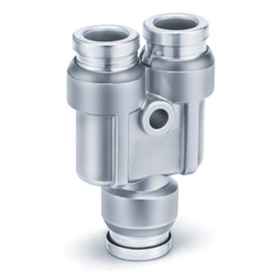SMC KQB2 Series Union Y, Push In 6 mm to Push In 6 mm, Tube-to-Tube Connection Style, KQB2U06-00