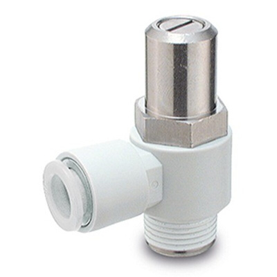 SMC AS Series Elbow Fitting, R 1/8 to Push In 8 mm, Threaded-to-Tube Connection Style