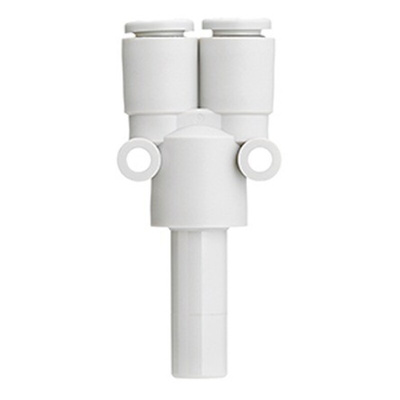 SMC KQ2 Series Y Fitting, Push In 4 mm to Push In 4 mm, Tube-to-Tube Connection Style