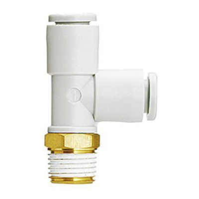 SMC KQ2 Series Tee Threaded Adaptor, Push In 12 mm to Push In 12 mm, Threaded-to-Tube Connection Style