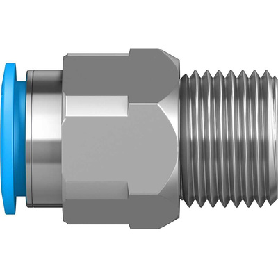 Festo QS Series Straight Threaded Adaptor, R 1/2 Male to Push In 16 mm, Threaded-to-Tube Connection Style, 153011