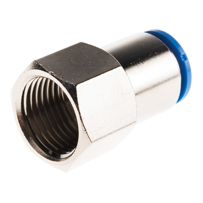 Festo QS Series Straight Threaded Adaptor, G 1/2 Female to Push In 12 mm, Threaded-to-Tube Connection Style, 190653