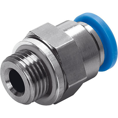 Festo QS Series Straight Threaded Adaptor, G 1/2 Male to Push In 12 mm, Threaded-to-Tube Connection Style, 186104