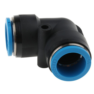 Festo QSL Series Elbow Tube-toTube Adaptor, Push In 16 mm to Push In 16 mm, Tube-to-Tube Connection Style, 153075