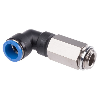 Festo QS Series Elbow Threaded Adaptor, G 1/2 Male to Push In 16 mm, Threaded-to-Tube Connection Style, 190665