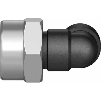 Festo QS Series Elbow Threaded Adaptor, G 3/8 Female to Push In 8 mm, Threaded-to-Tube Connection Style, 153278