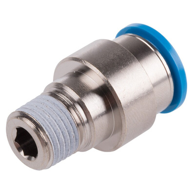 Festo QS Series Straight Threaded Adaptor, R 1/4 Male to Push In 12 mm, Threaded-to-Tube Connection Style, 190649