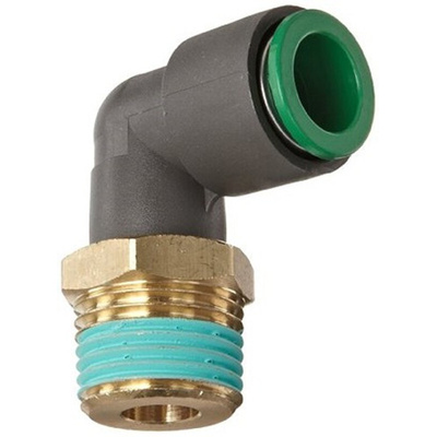 SMC KRL Series Elbow Threaded Adaptor, R 1/4 Male to Push In 12 mm, Threaded-to-Tube Connection Style