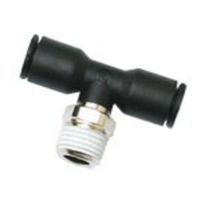 Legris LF3000 Series Tee Threaded Adaptor Push In 8 mm, R 1/8 Male