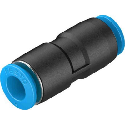 Festo QS Series Reducer Nipple, Push In 8 mm to Push In 6 mm, Tube-to-Tube Connection Style, 130692