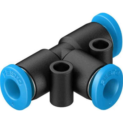 Festo QS Series Tee Tube-to-Tube Adaptor, Tube-to-Tube Connection Style, 130782